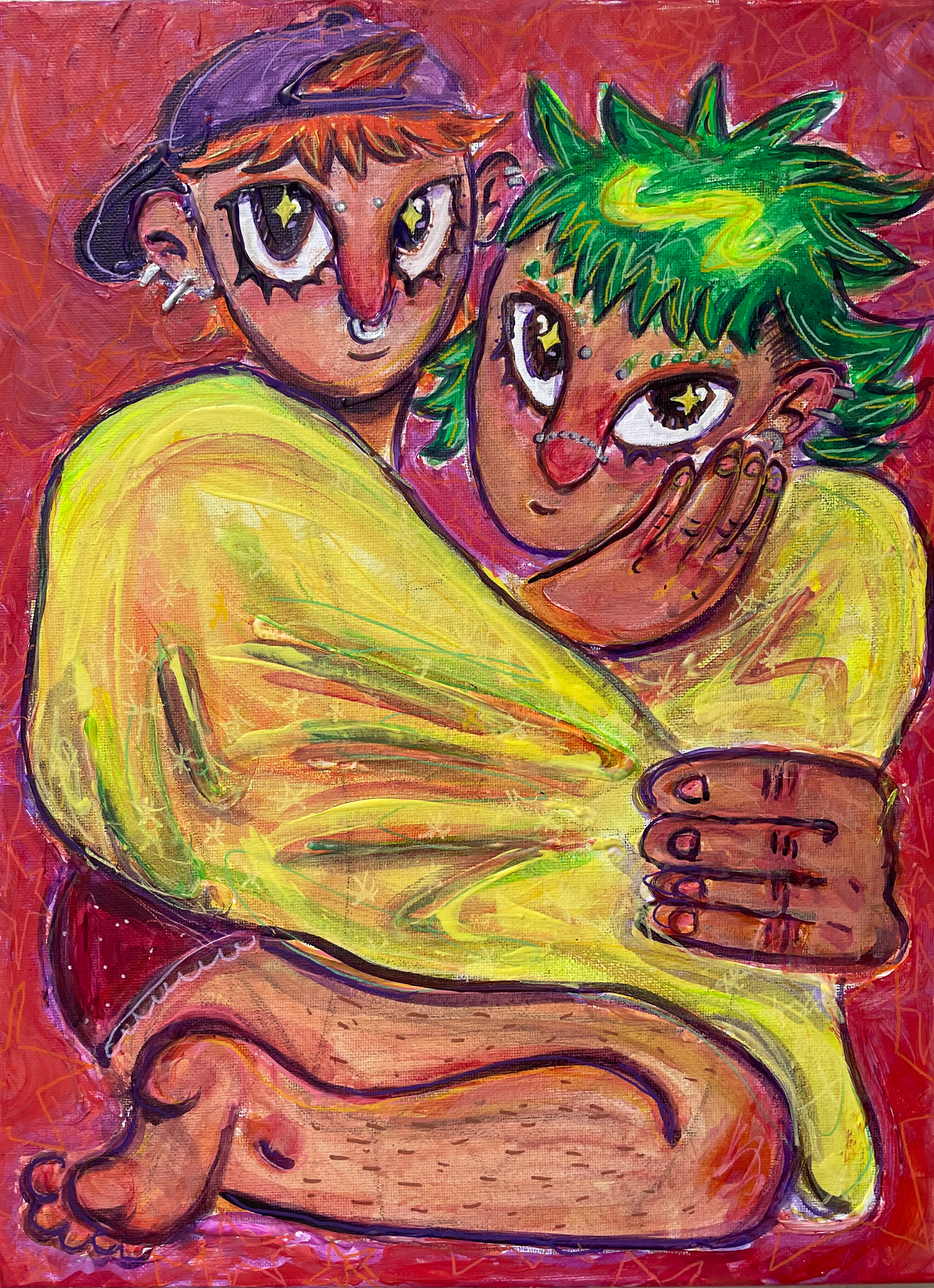 "T4T Lovers," Acrylic on Canvas.
