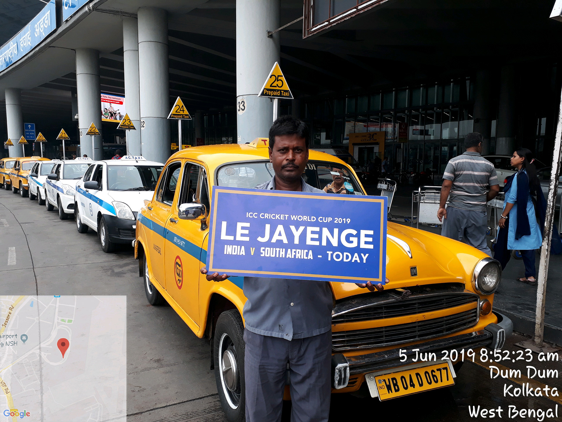 Welcoming passengers at Arrival Area of Kolkata Airport