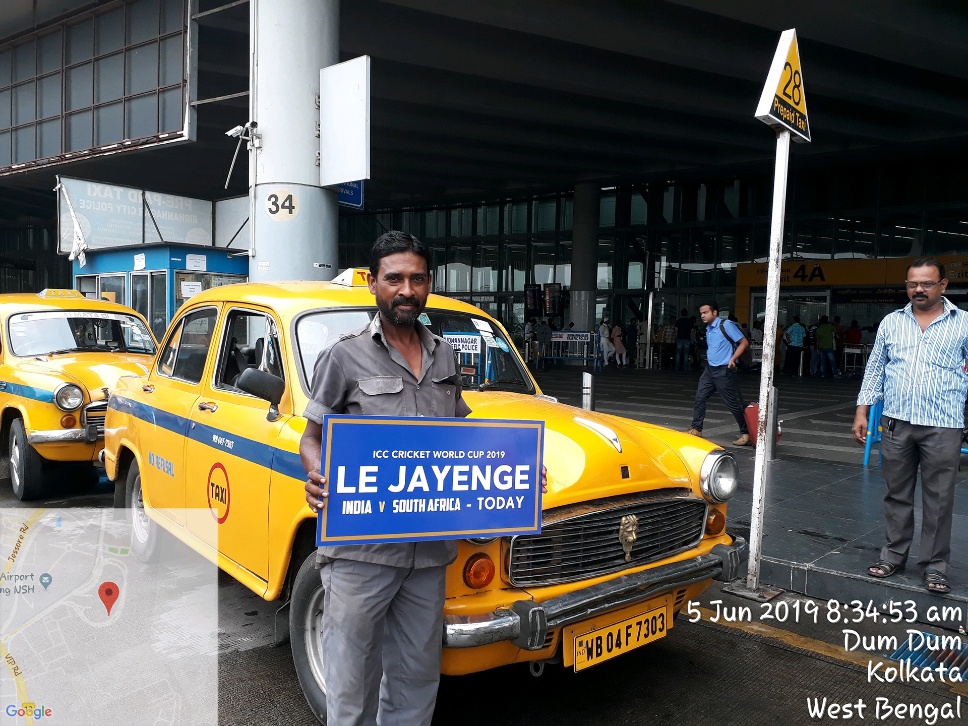Welcoming passengers at Arrival Area of Kolkata Airport
