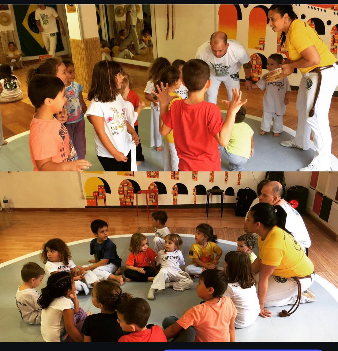 Aula com as crianças do núcleo Vem Camará em Barcelona