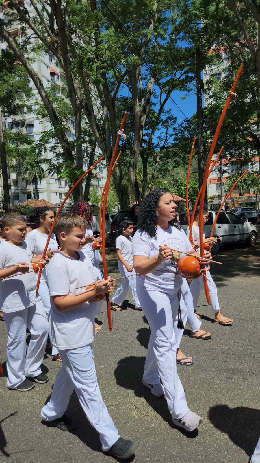 Cortejo de berimbaus no Rio das Pedras