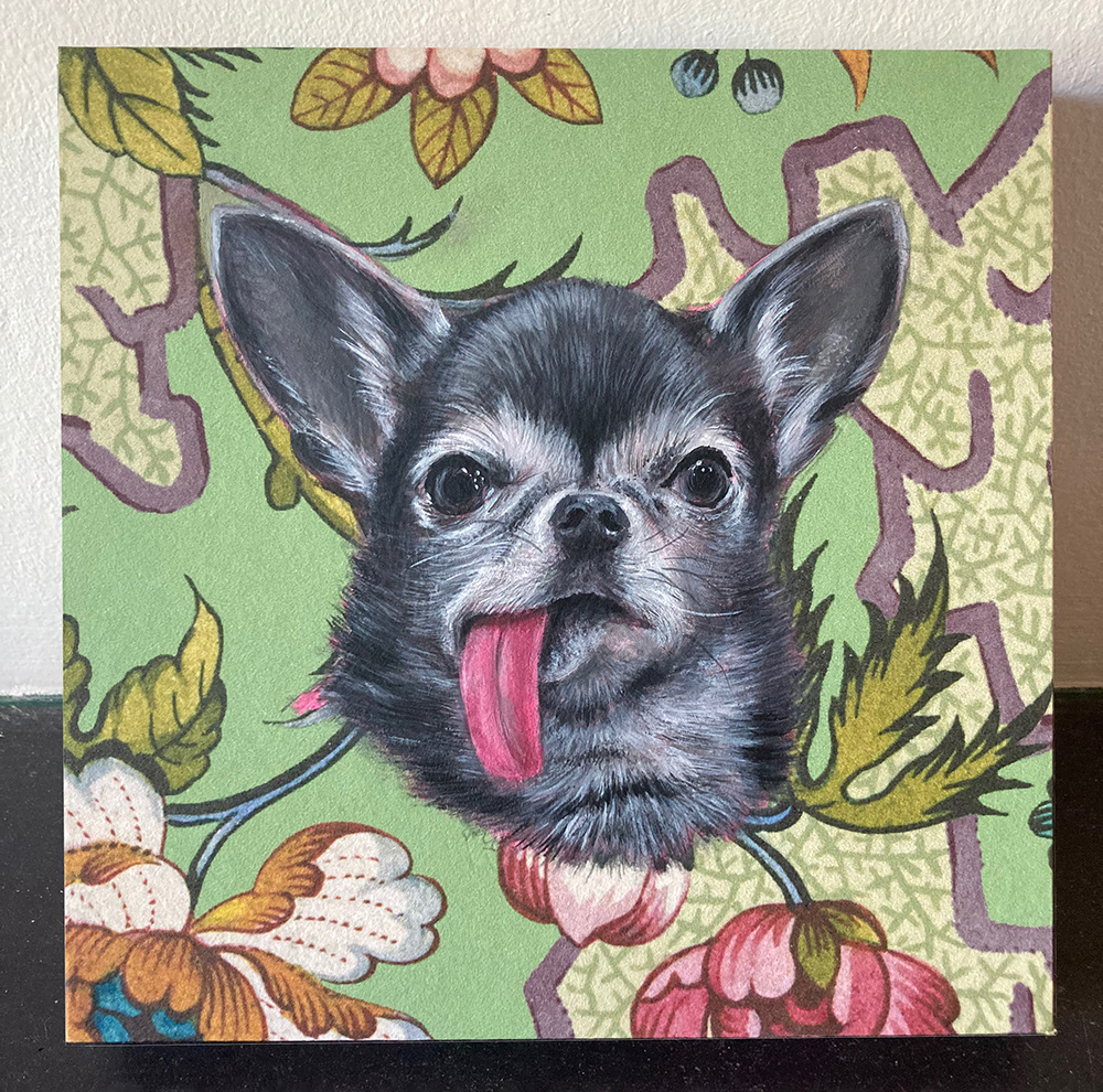 15cm x 15cm on board & wallpaper