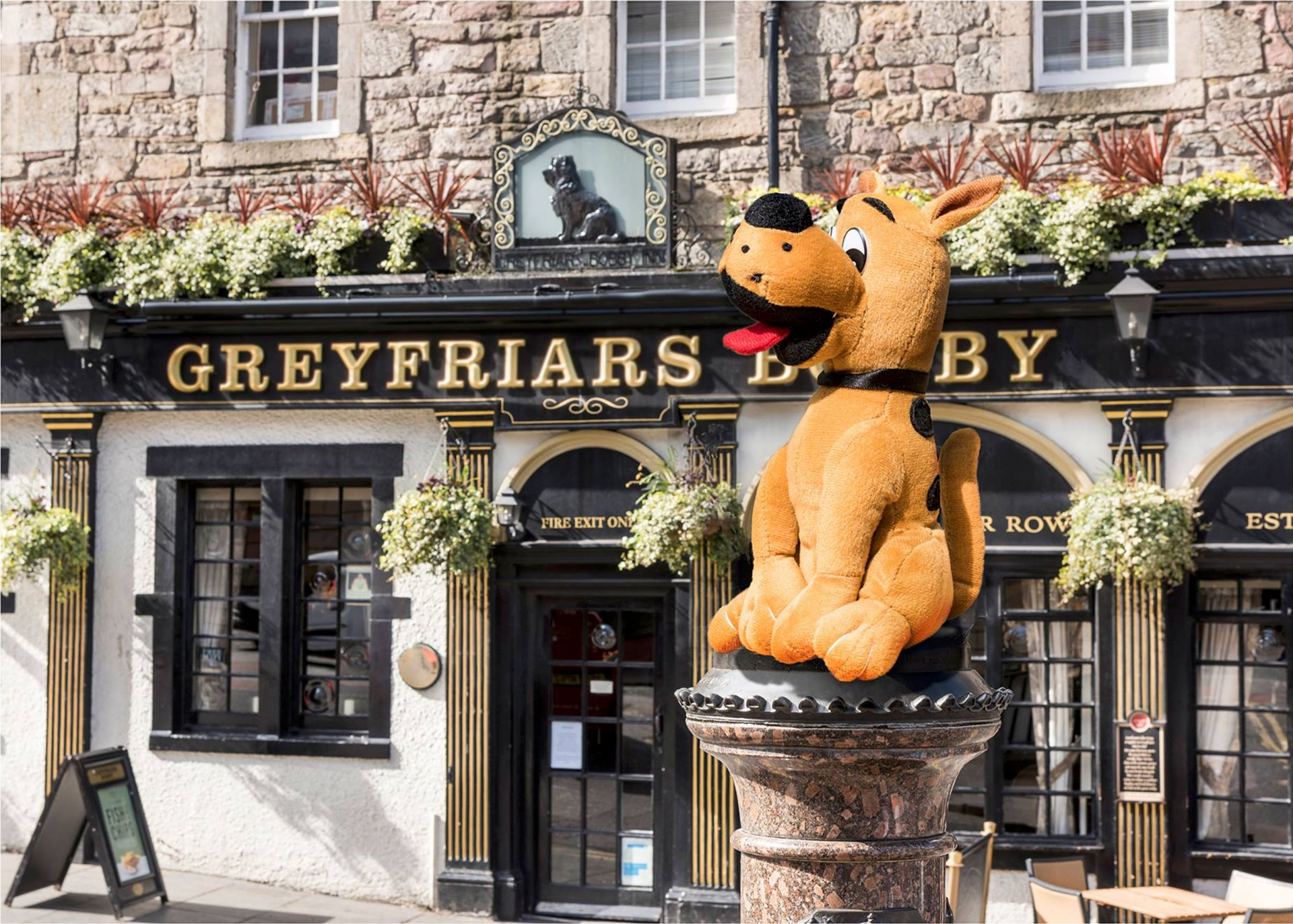 Composite photo of Scooby Doo replacing Grey Friars Bobby