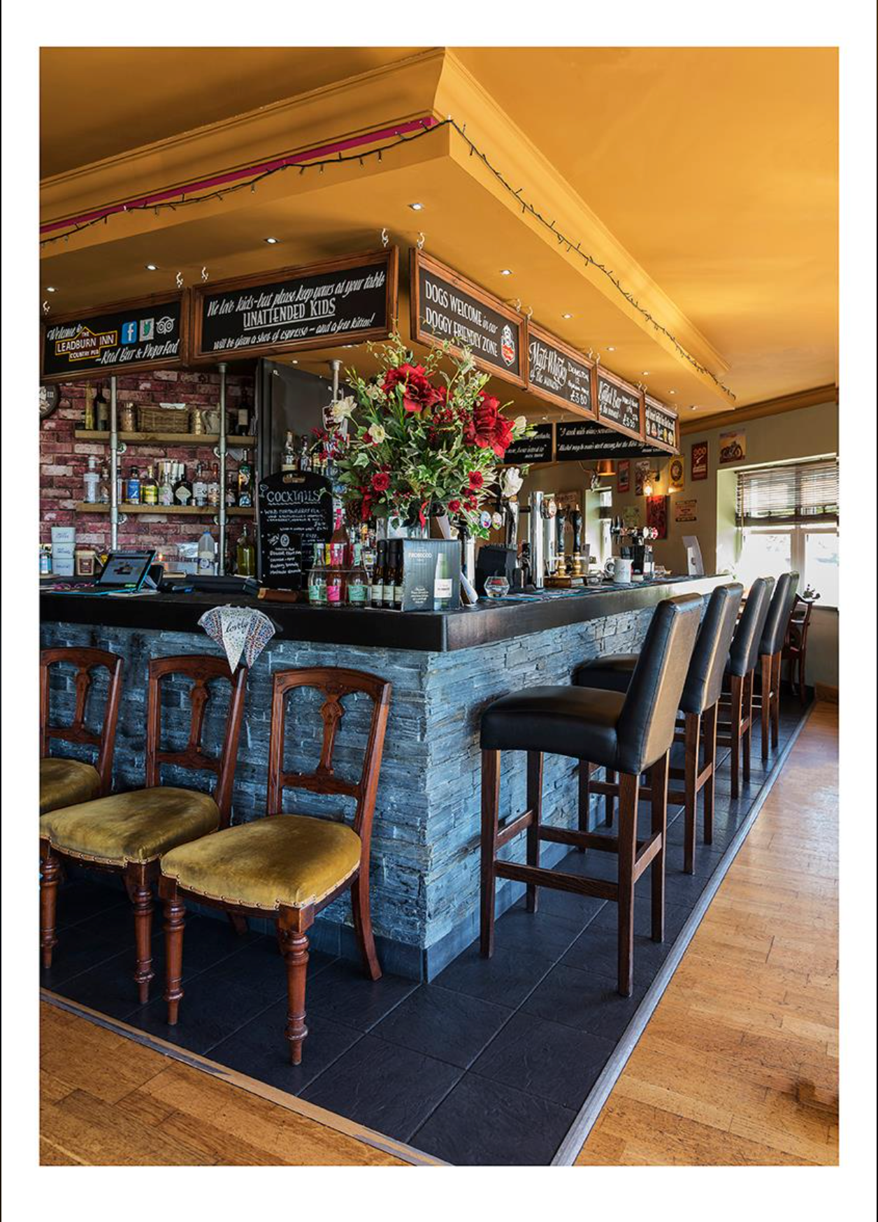 Photograph of the Bar of the Leadburn Inn
