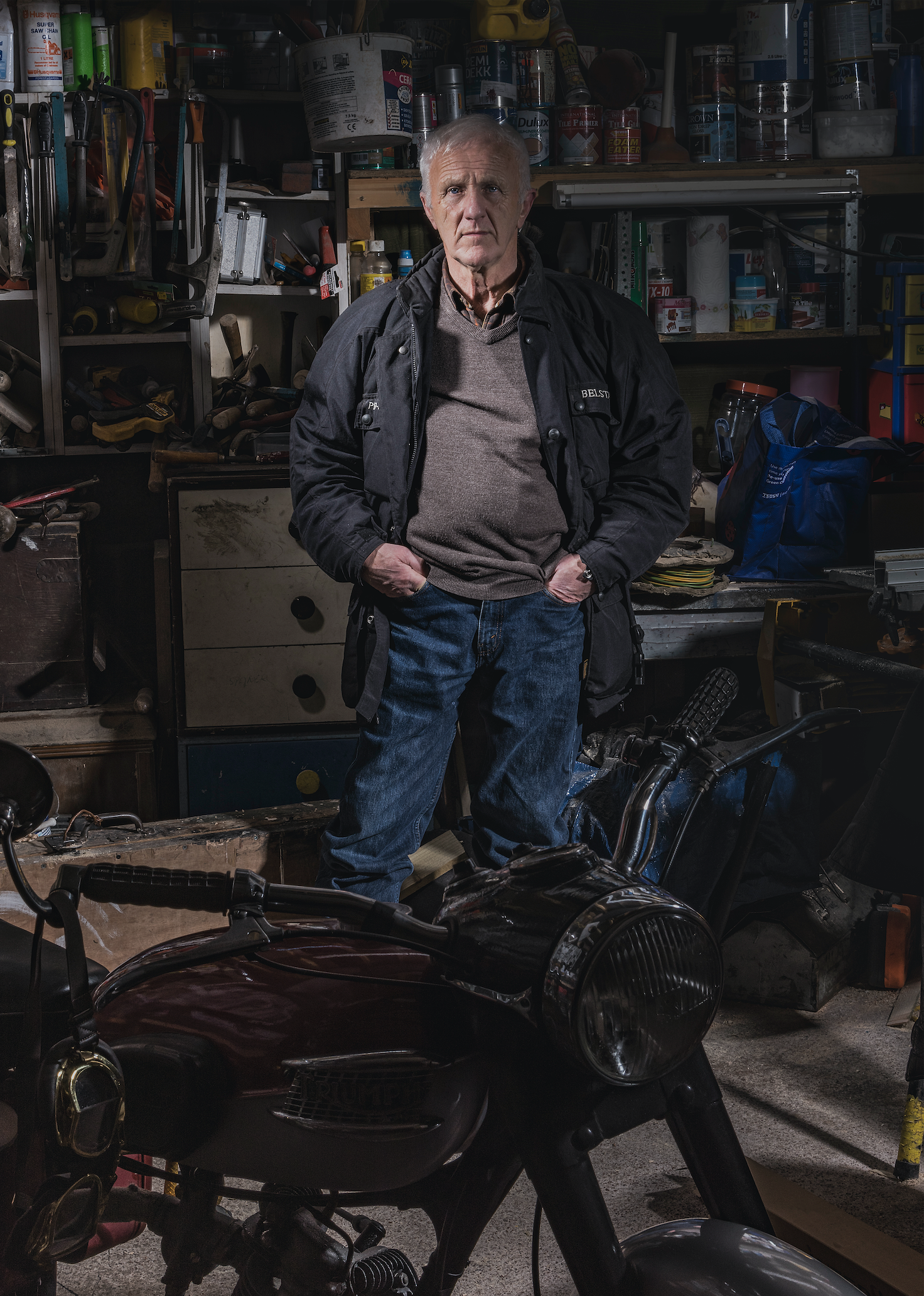Bill Ryrie in his garage