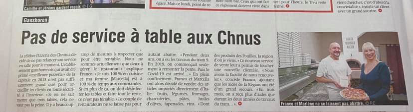 La Pizzeria des Chnus COVID-19