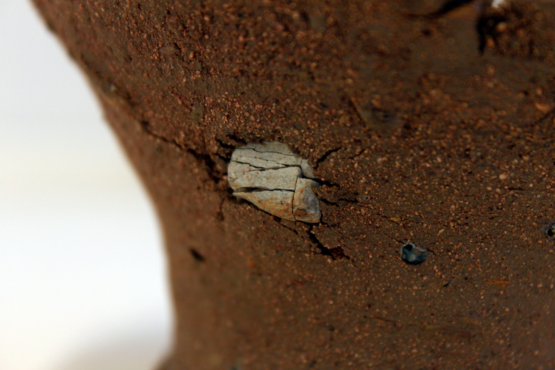 Shattered rock in clay body