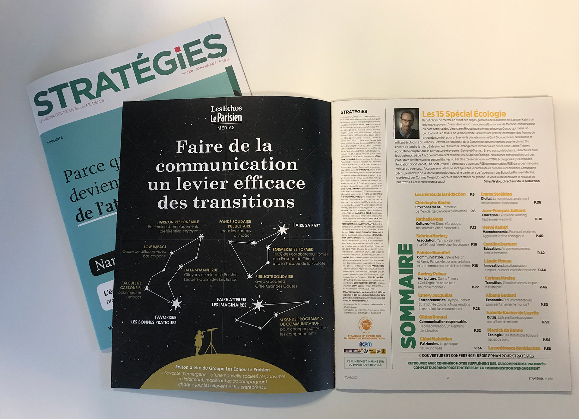 Magazine Stratégies : publicité Les Echos-Le Parisien médias