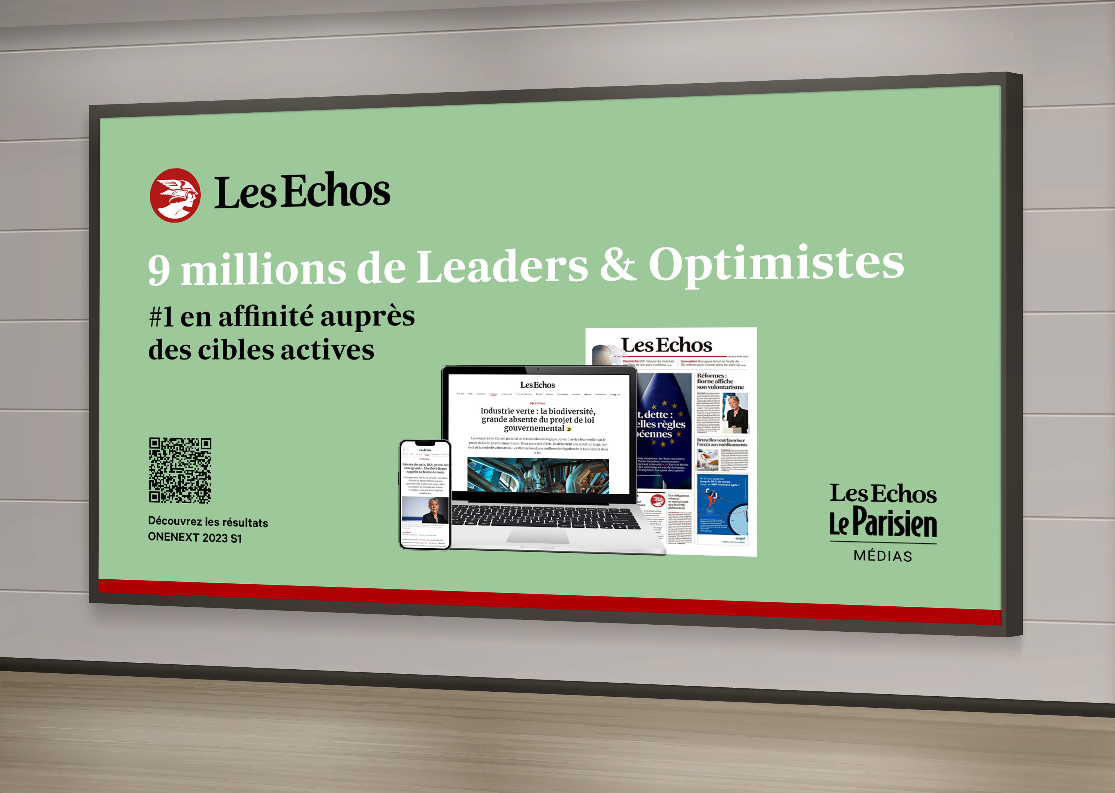 Affichage Interne Les Echos : Résultats OneNext 2023