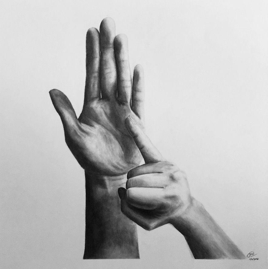 "ASL for Art" – graphite on paper (17"x17")