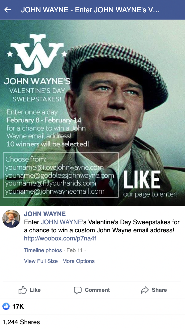 Facebook Sweepstakes Publication