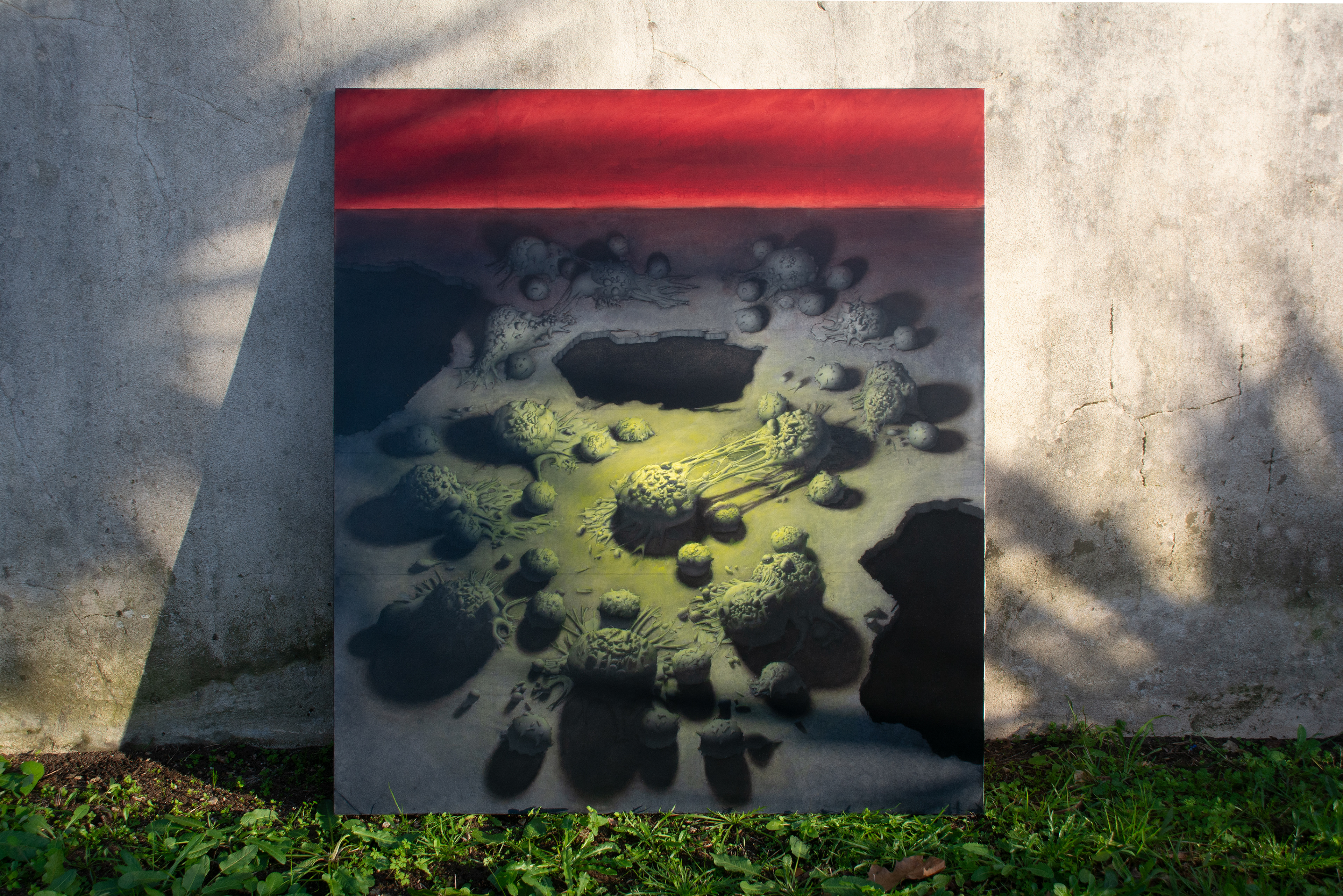 Pontos, 2020, 130x115 cm, óleo sobre tela