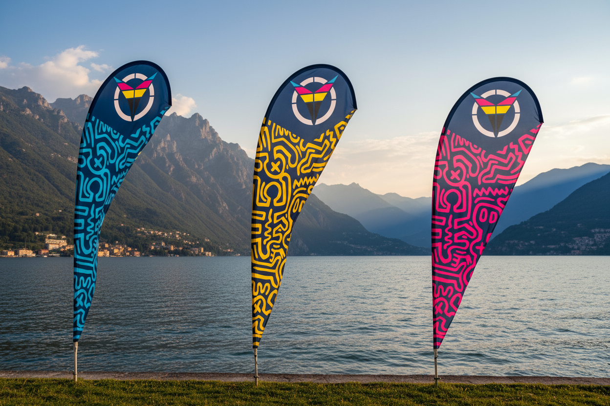 bandiere a goccia, pinna d'orca, lama di coltello