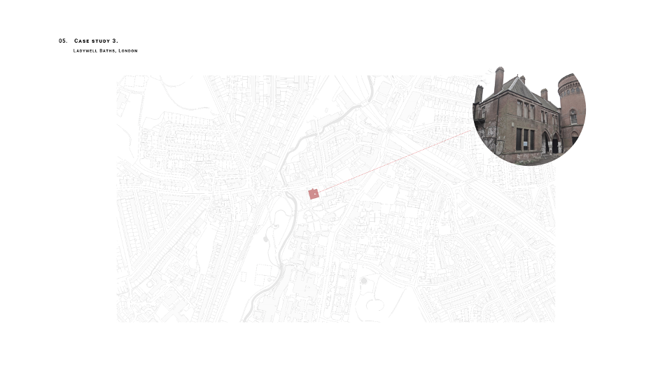 The third site that I decided to work on is the Ladywell Baths, located in Lewisham.