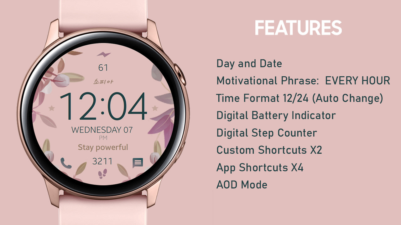Watch Faces For Samsung Galaxy Watch 3 Galaxy Active 2 Gear S3 And Gear Sport Rose Motive