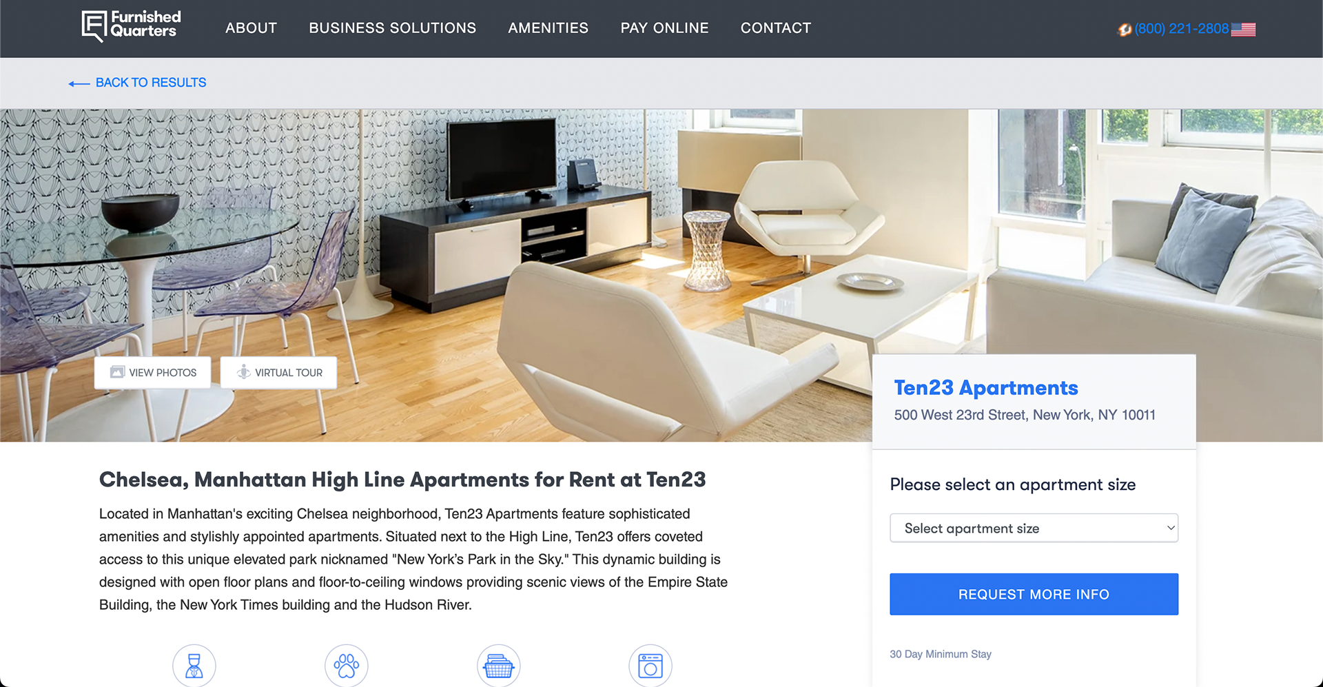 Apartment Selection Page - Before