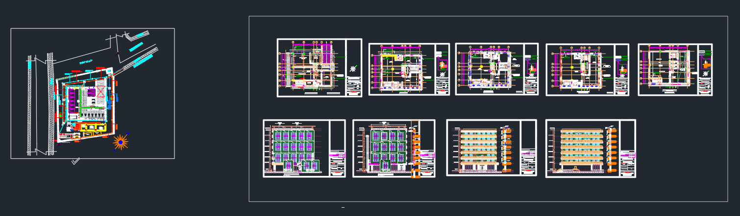 Site plan with Floors and Elevations