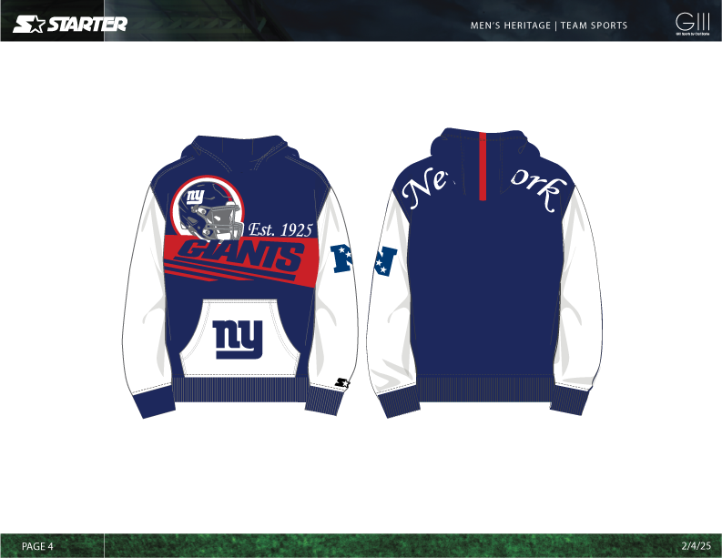 Mockups for G-III Apparel's Starter Brand