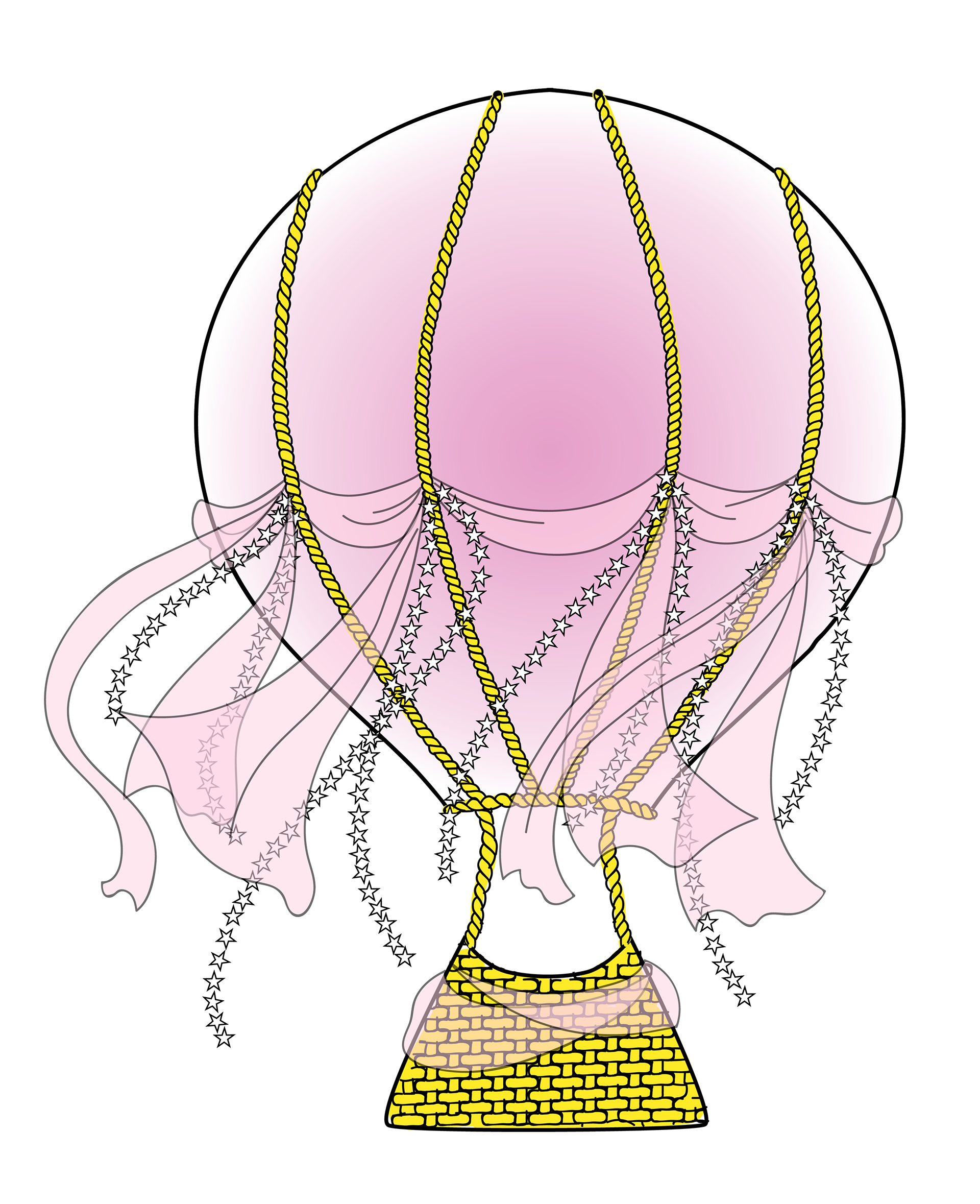 Commisioned illustration served as the design for the balloon prop in the Anna Sui Sky Fragrance photo shoot.