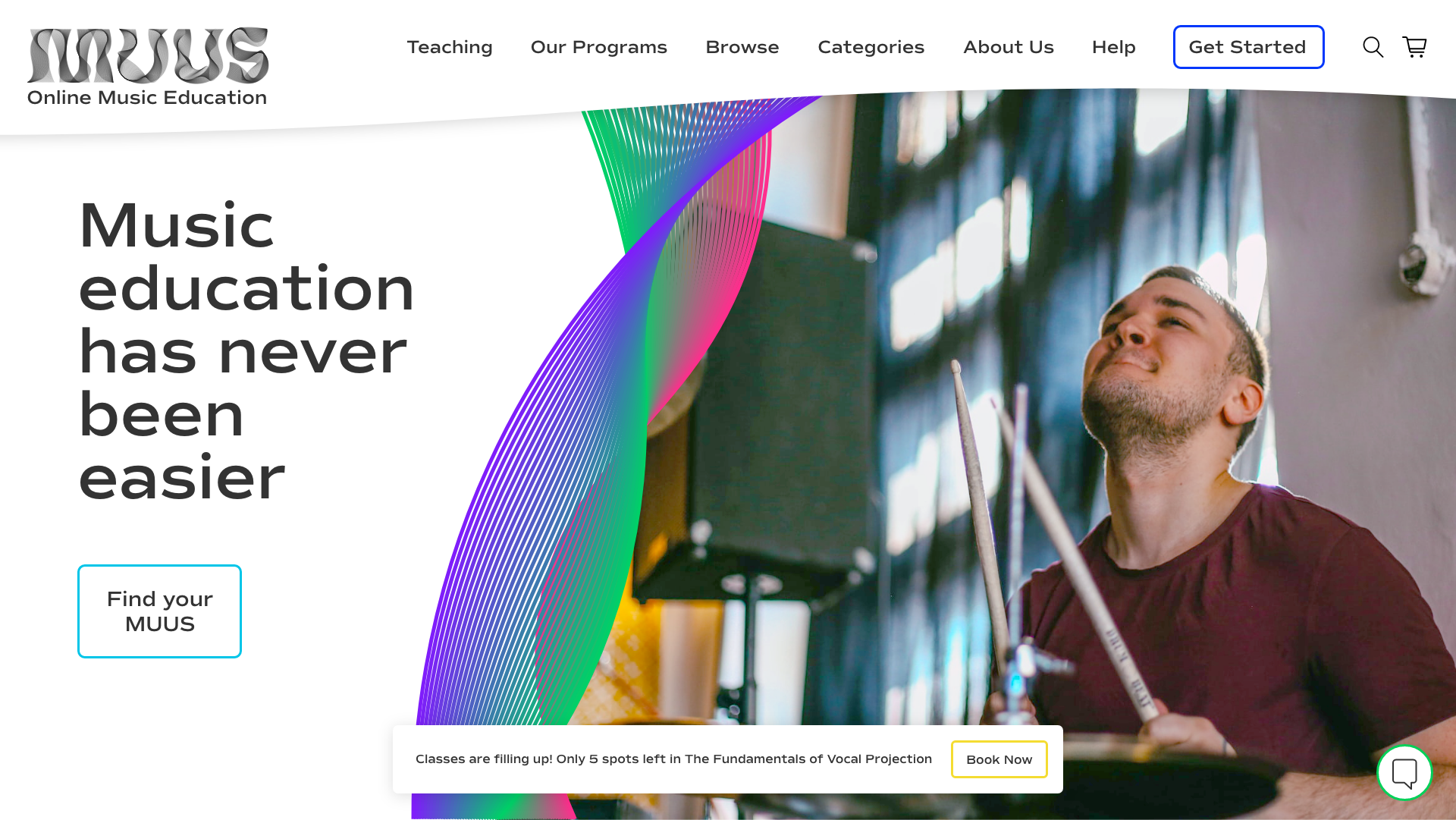MUUS Homepage mockup
