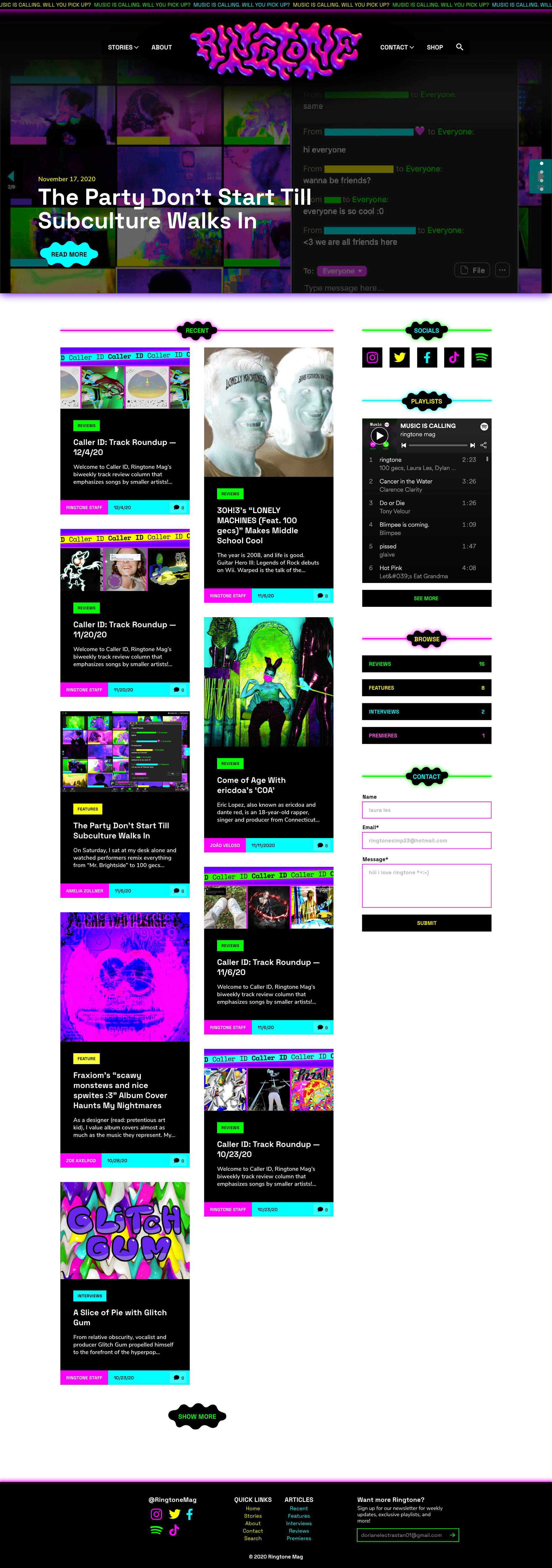 Ringtone website redesign