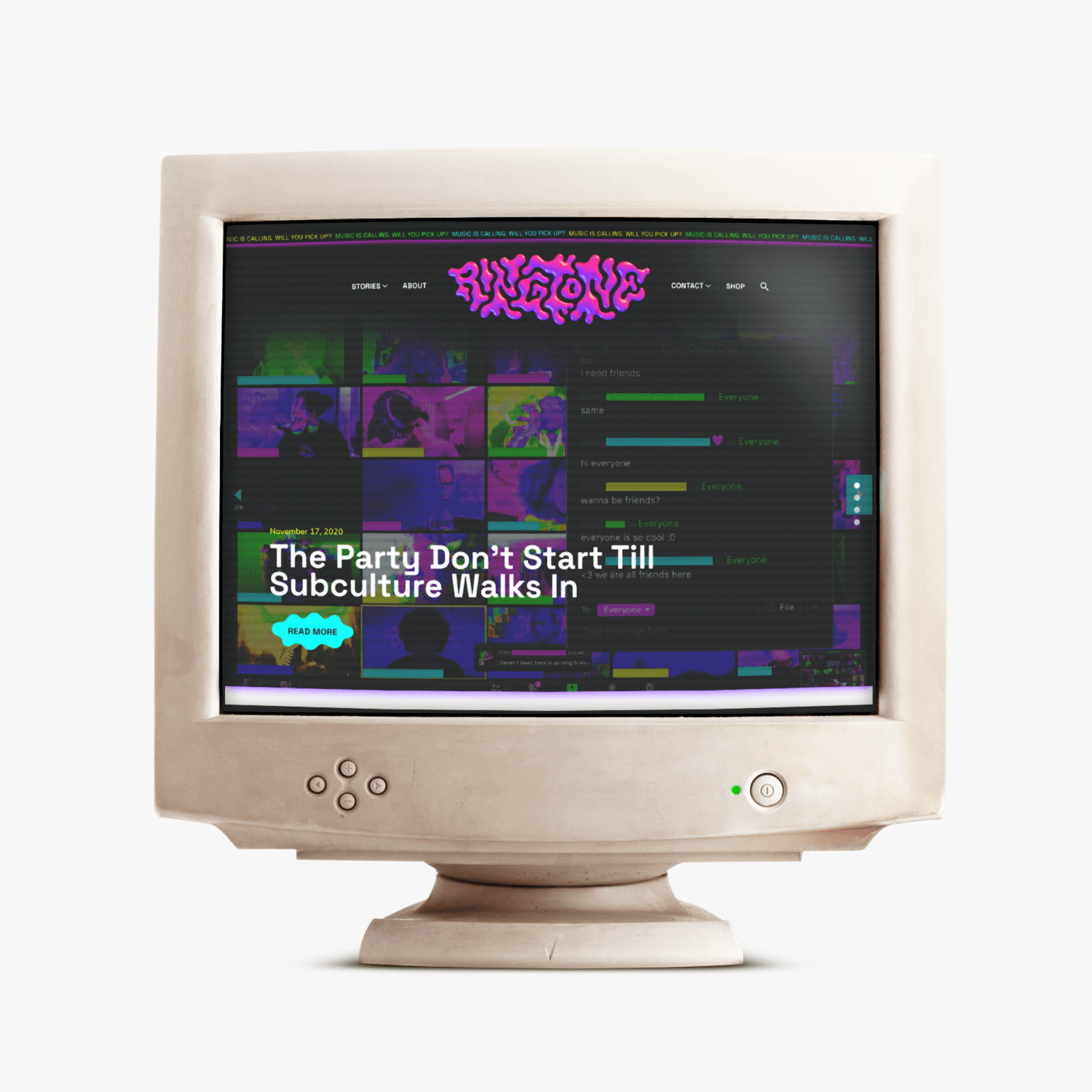 Ringtone website mockup