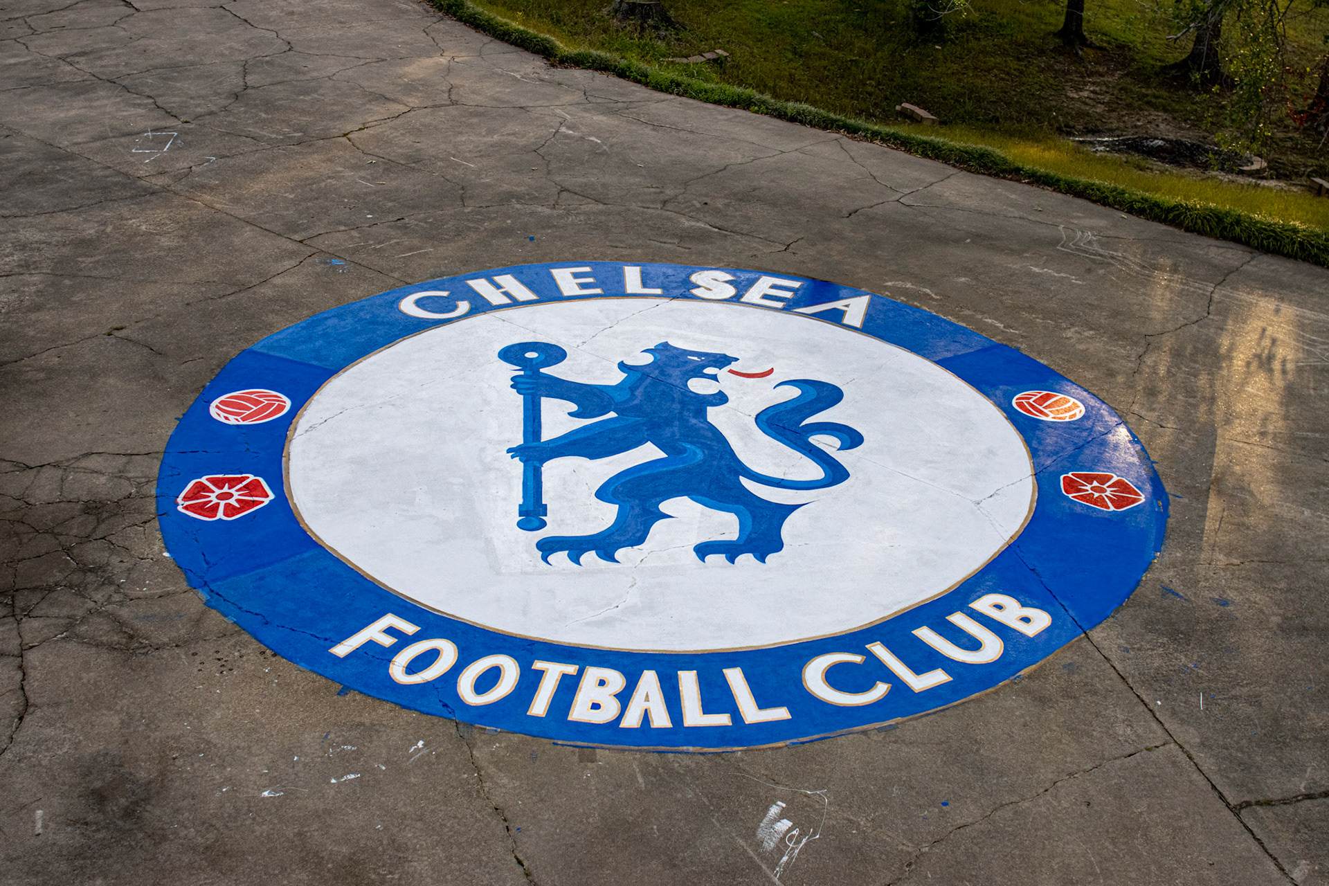 Chelsea FC painting, diameter of 22 feet, (work in progress)