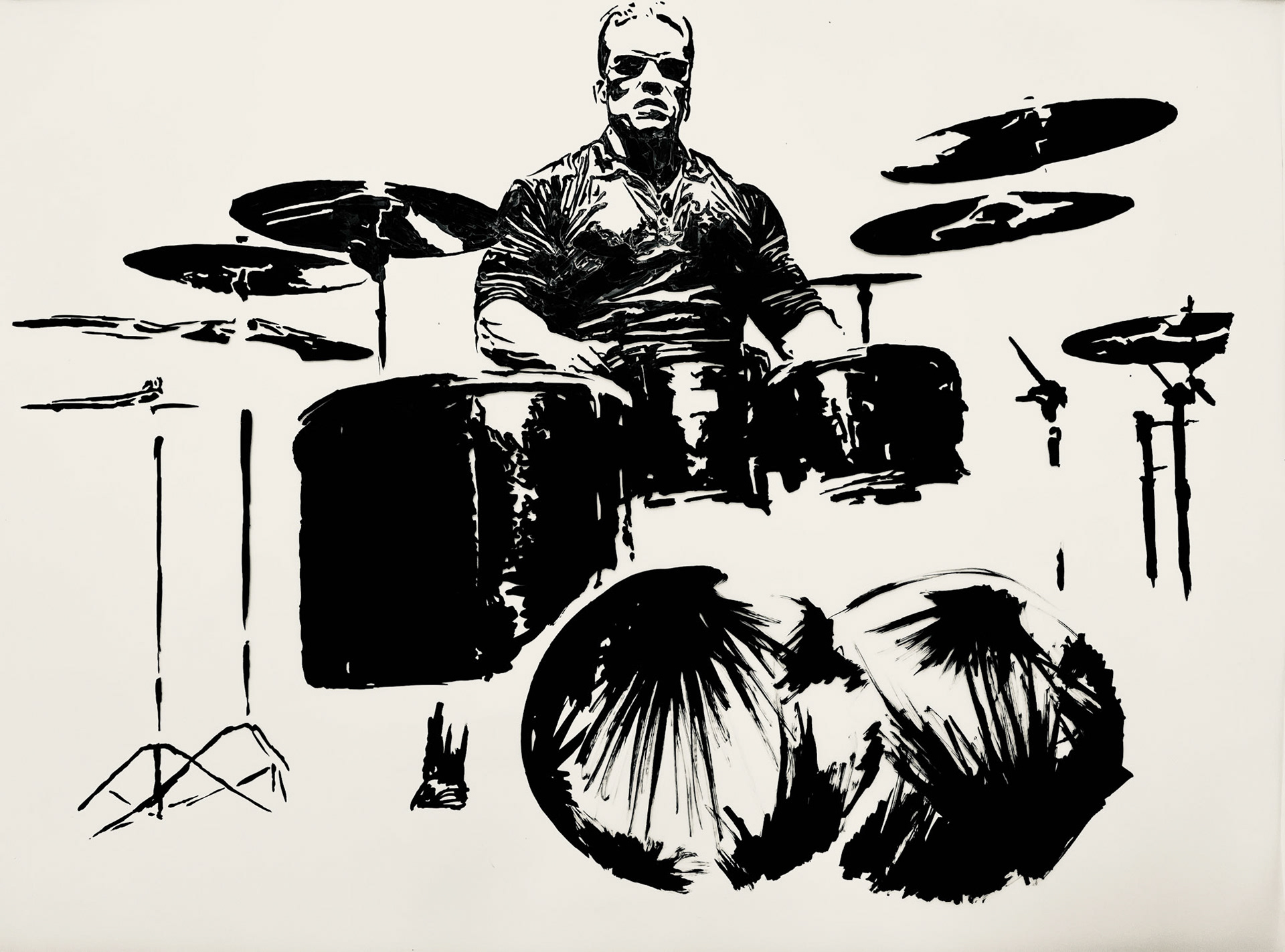 Drums, ink on mylar, 18 x 24 inches