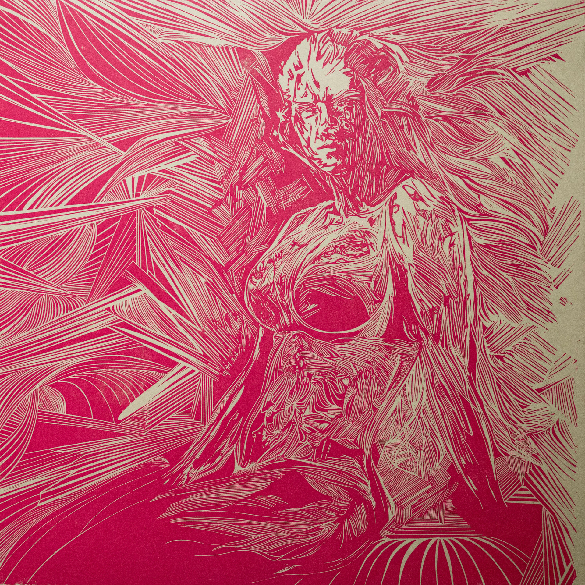 Venus (Variant), relief print, 12 x 12 inches