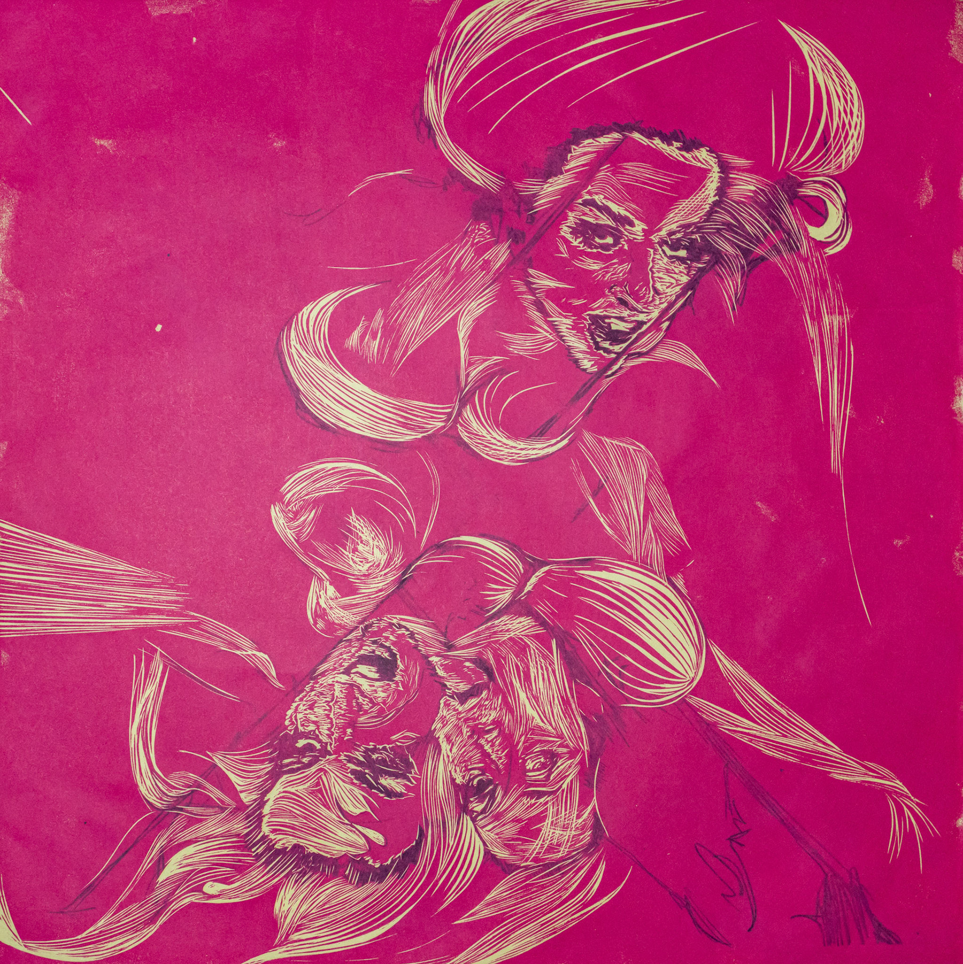 Untitled, relief print, 12 x 12 inches, state proof