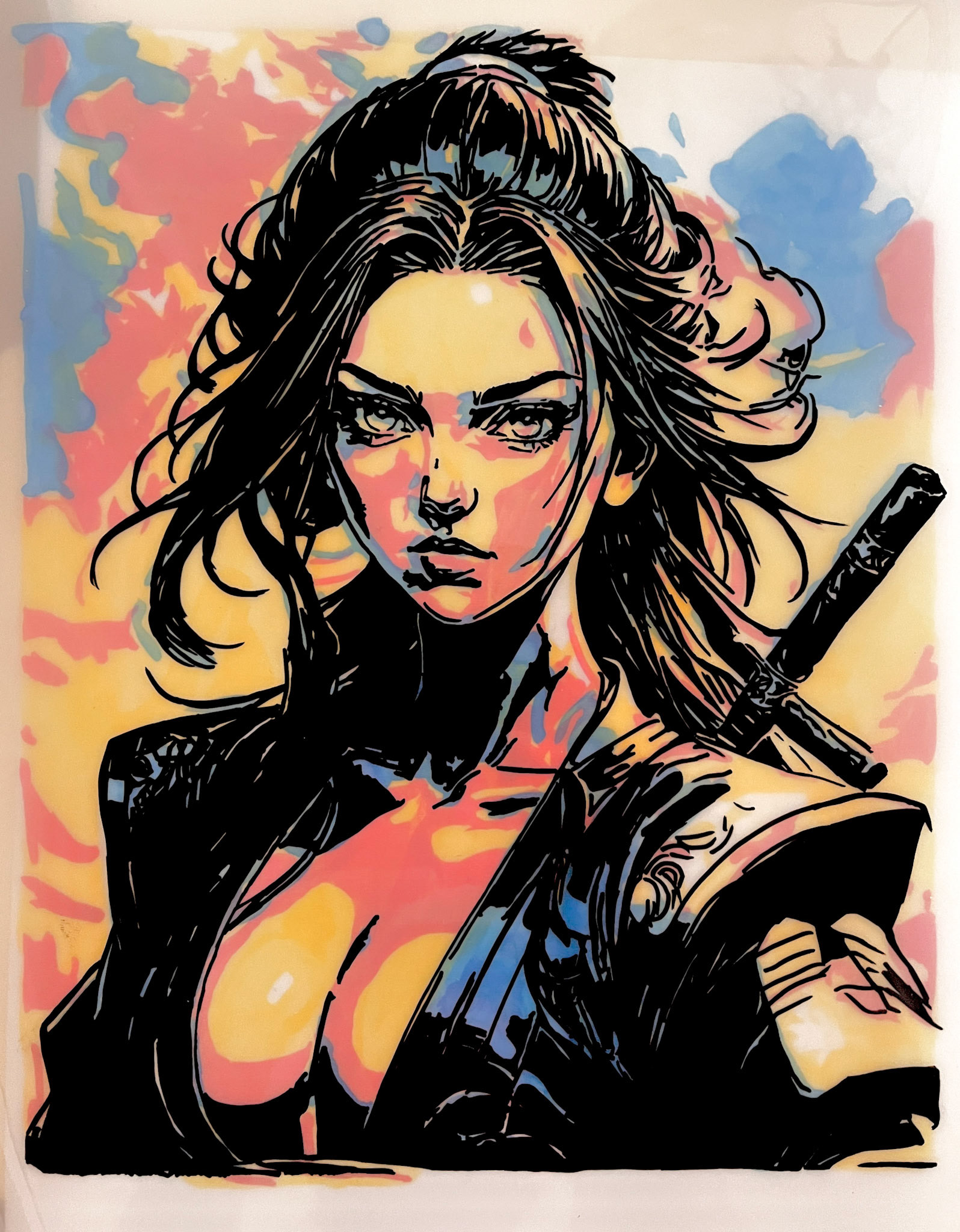 untitled, ink on mylar (layered), 12 x 9 inches