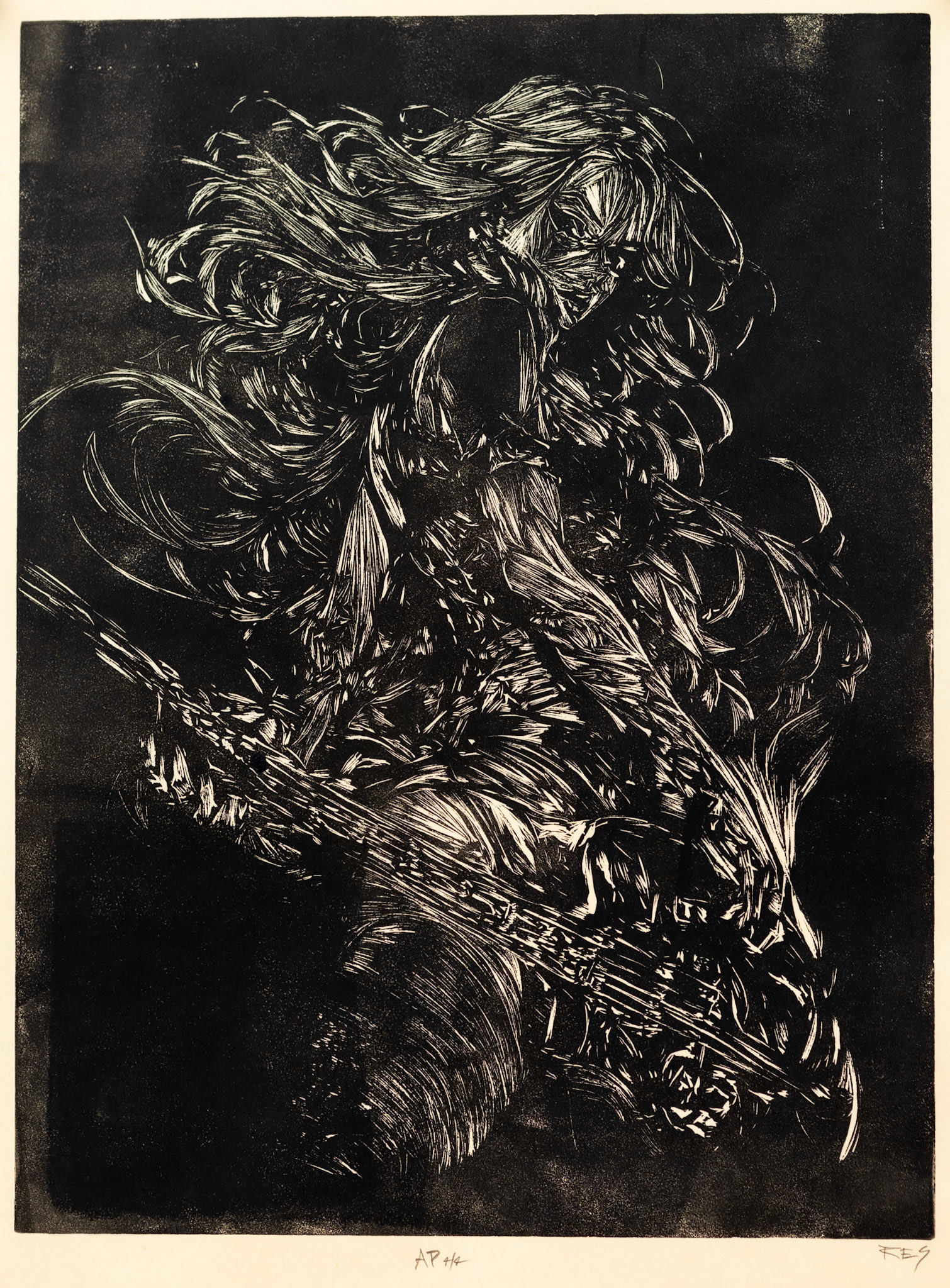 untitled, relief print, 12 x 9 inches, artist proof