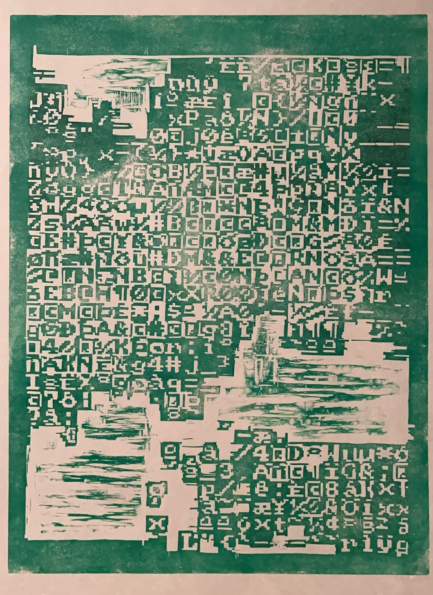 untitled, relief print, 12 x 9 inches, artist proof