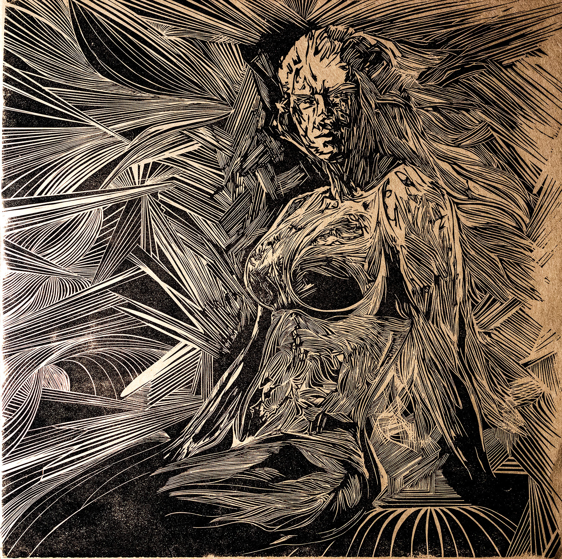 Venus, relief print, SP, 12 x 12 inches