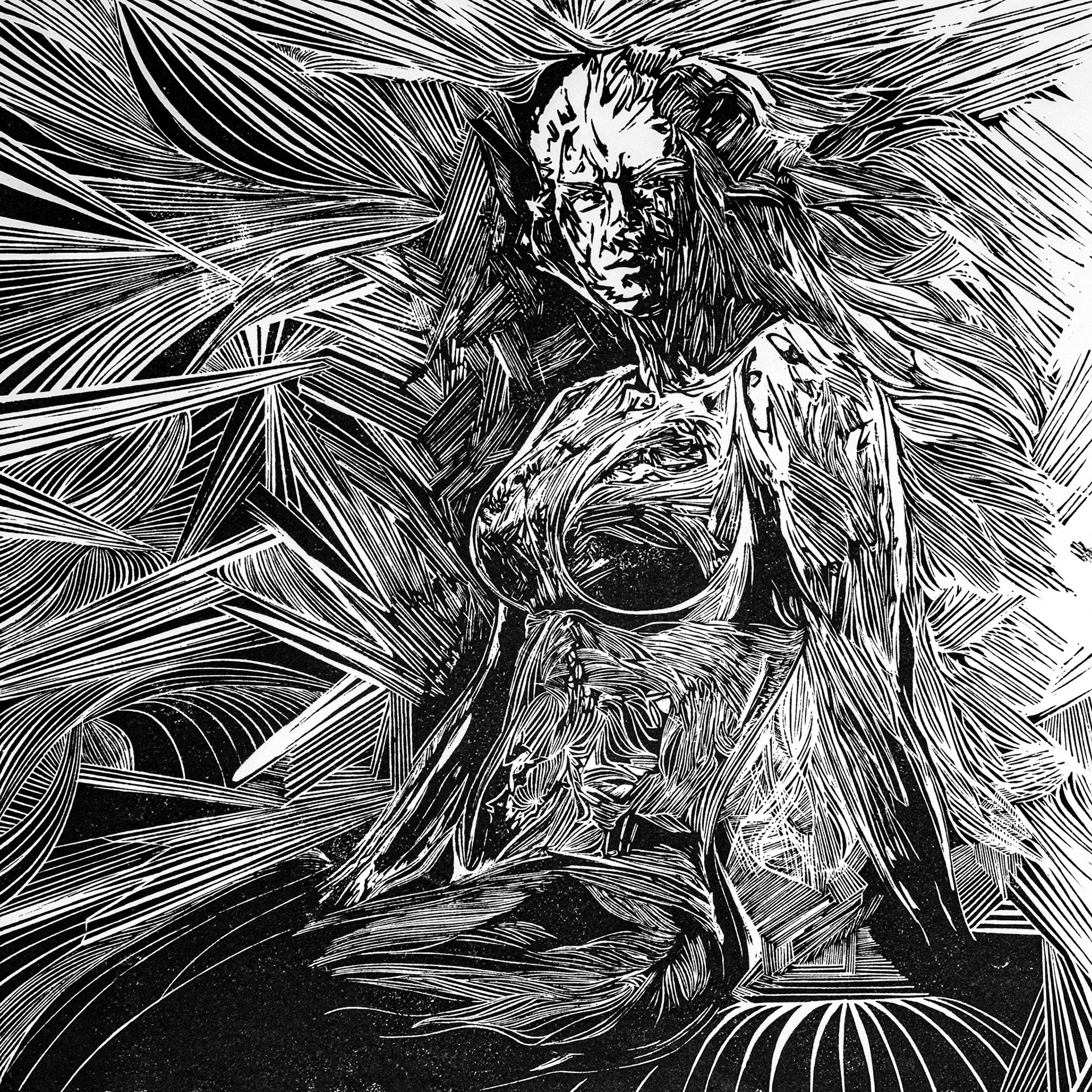 Venus, relief print, 12 x 12 inches, Special edition of 1