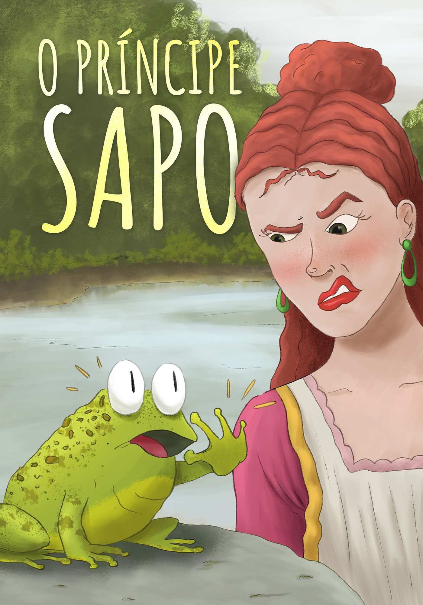 Capa para o conto "O príncipe sapo" - proj. pessoal