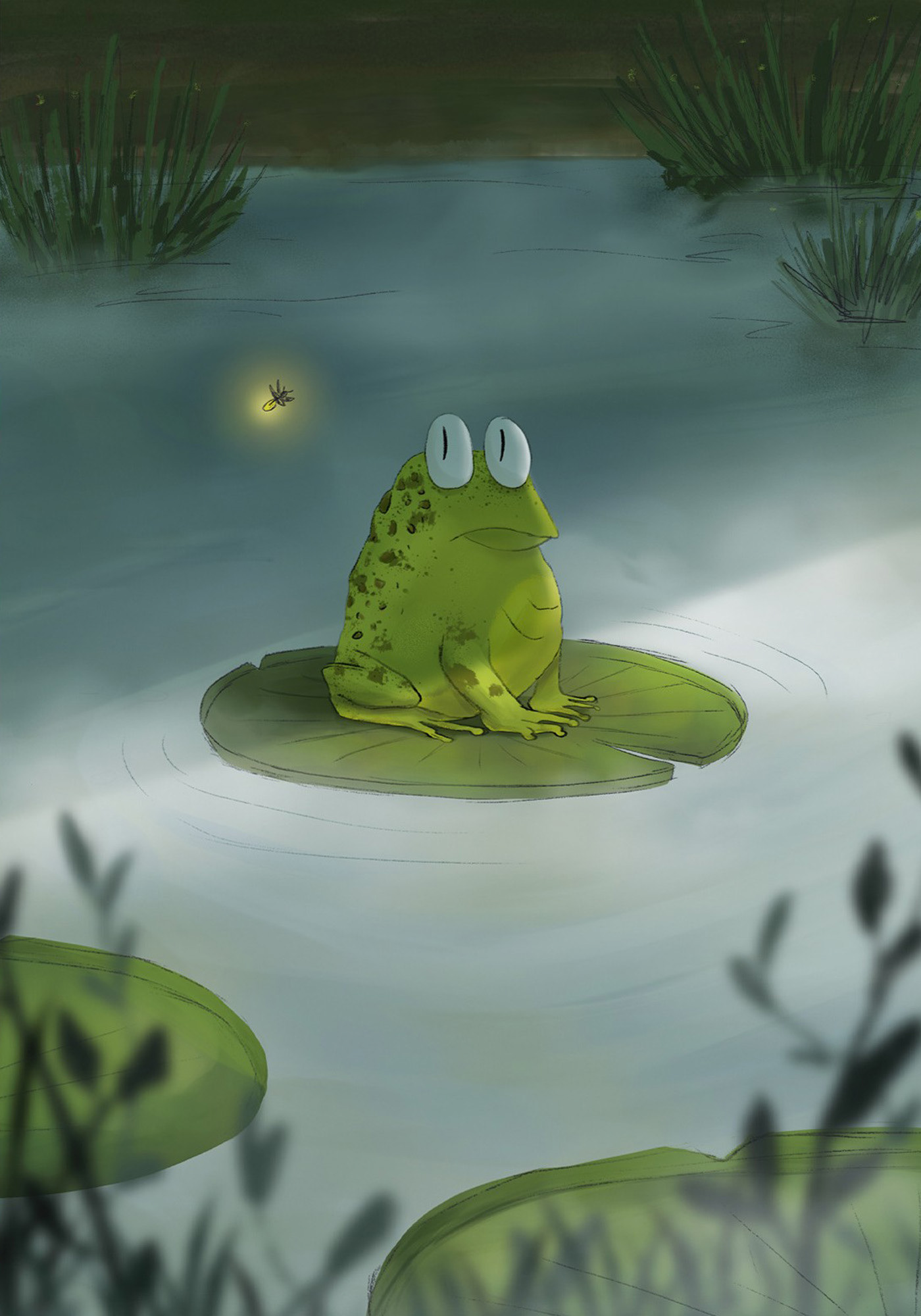 Arte complementar para o conto "O príncipe sapo" - proj. pessoal