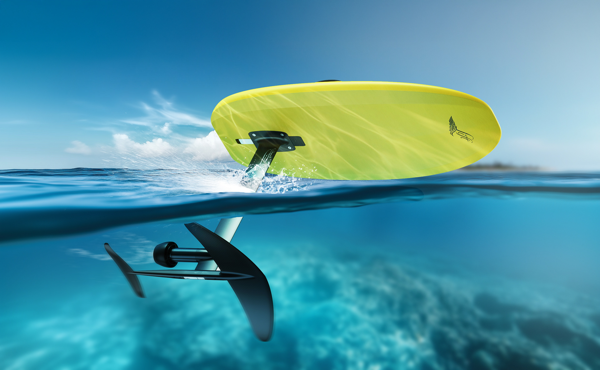 3D visualization of e-foil in ocean environment