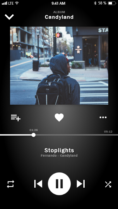 Song Playing Wireframe