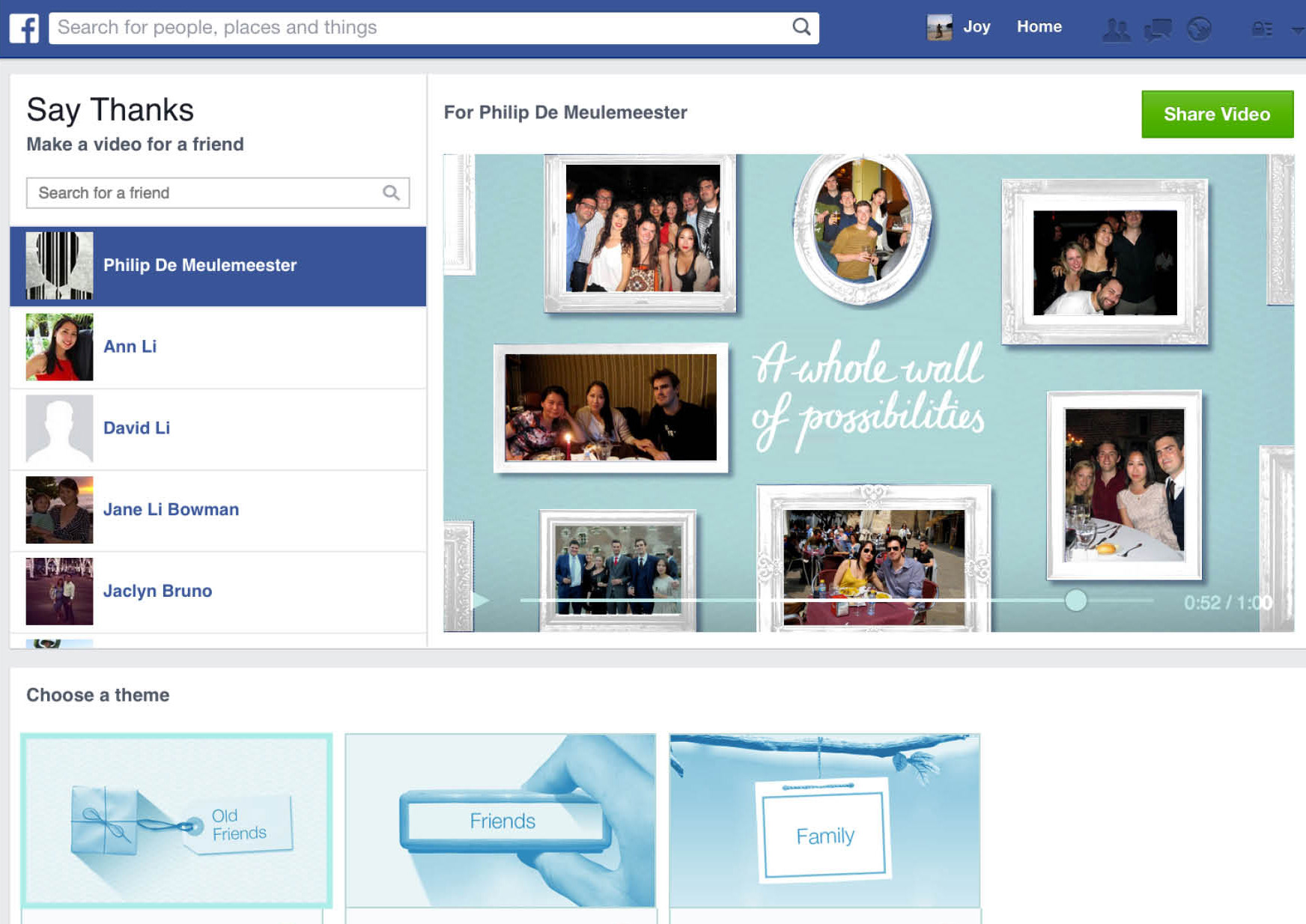 Facebook photo montage recreated for your home.