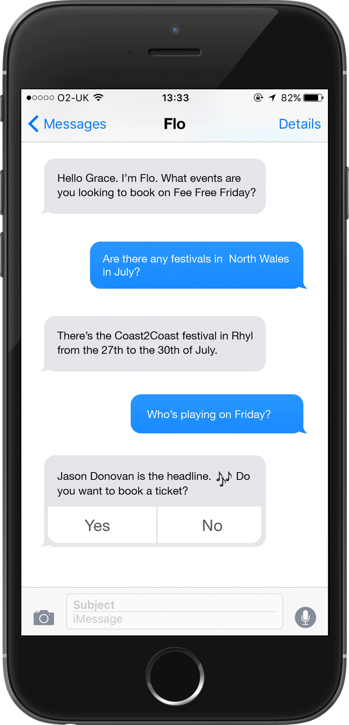 Book directly from your chat with Flo.
