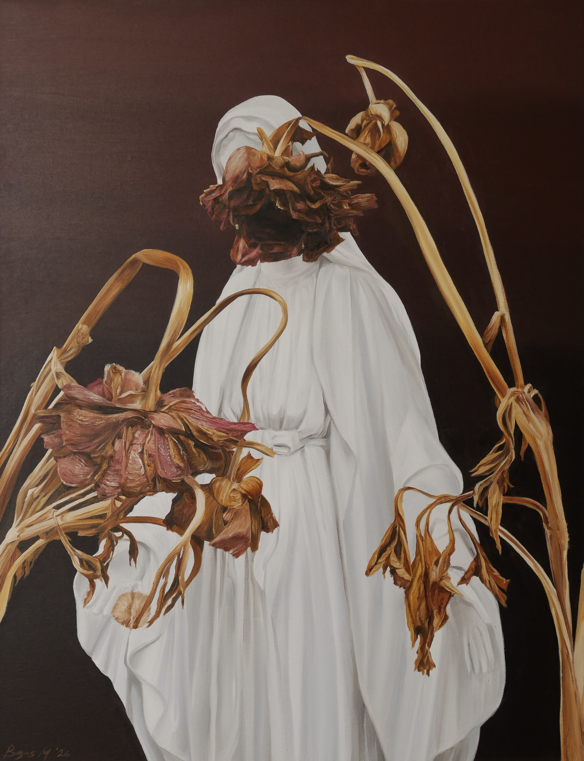 Still, I Pray Even When Nothing Comes, Oil on Canvas, 80 x 60 cm, 2026