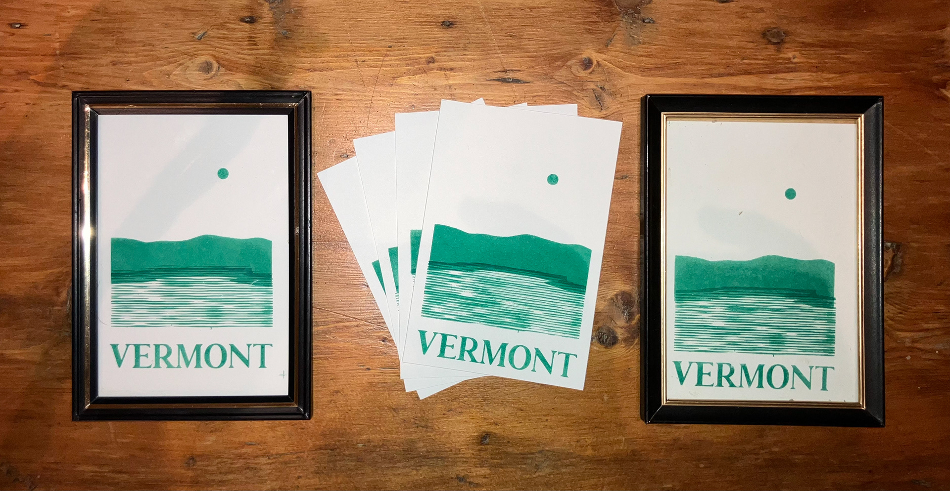Individually screen printed postcards