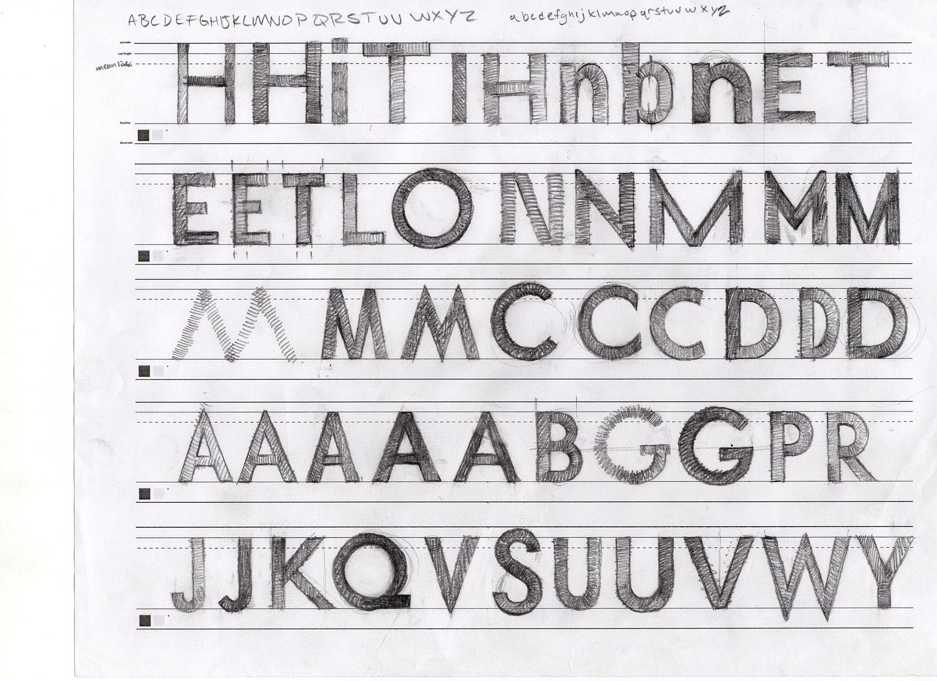Geometric letter experimentation