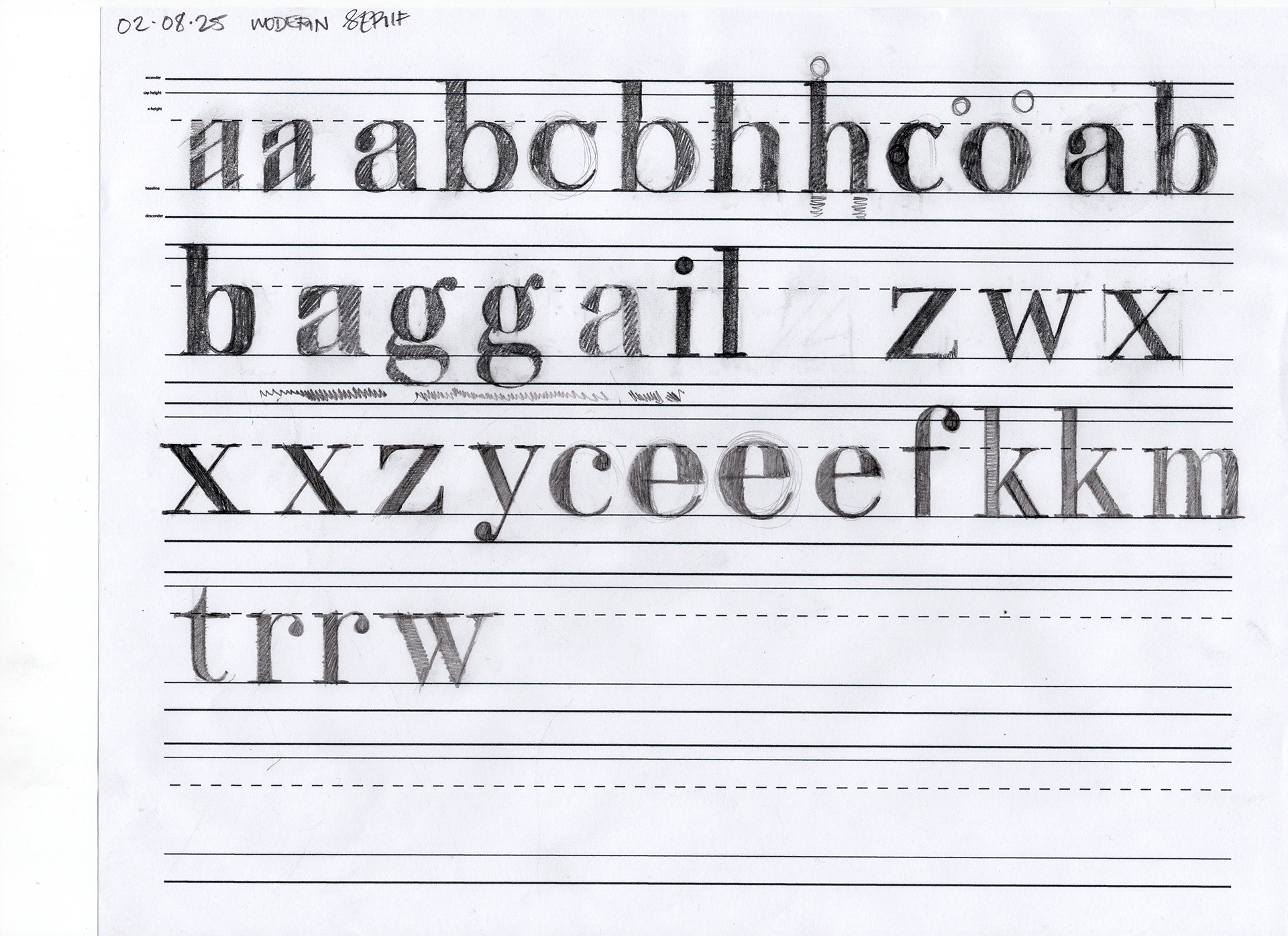 Modern serif sketches
