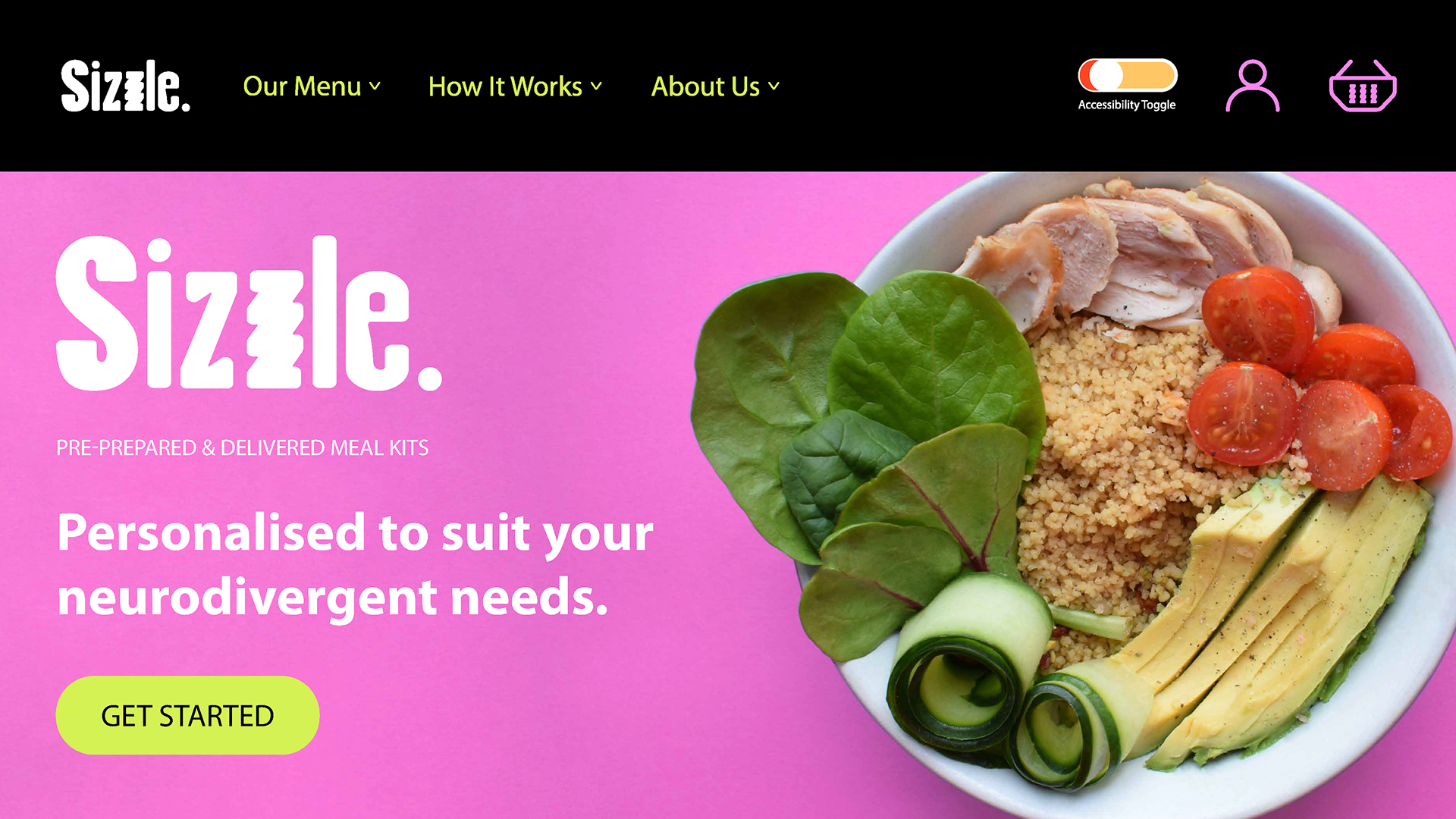 Sizzle UI High Stimulation Visual - Home Page