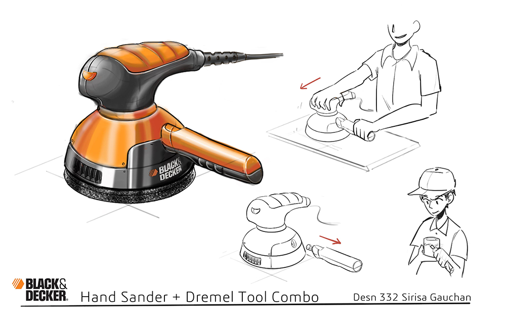 Black & Decker dremmel and hand sander design