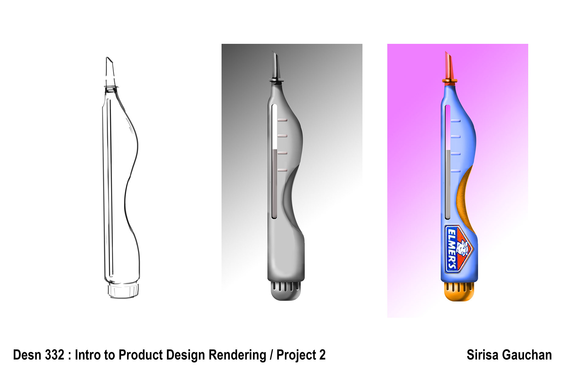 Design for a precise Elmer's Glue bottle