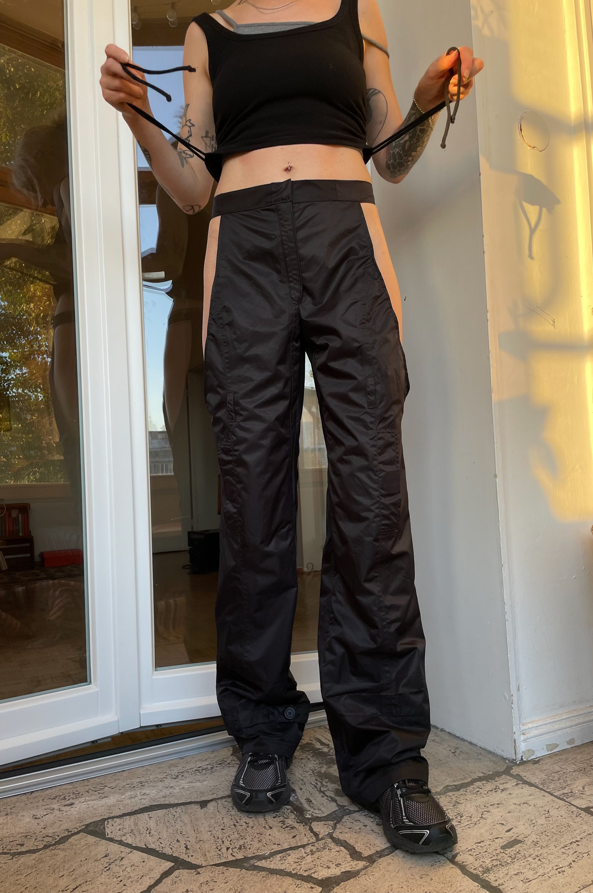 Pants made from a Nylon Windbreaker-Coat