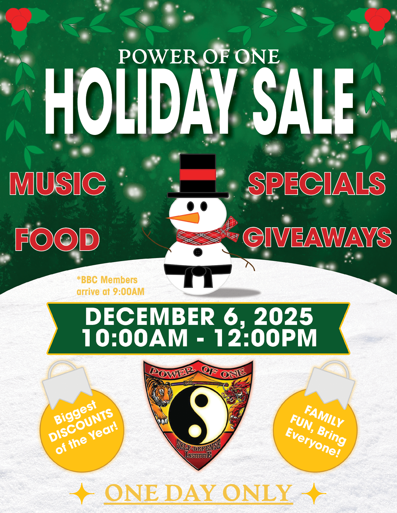 Martial Arts Holiday Sale Flyer